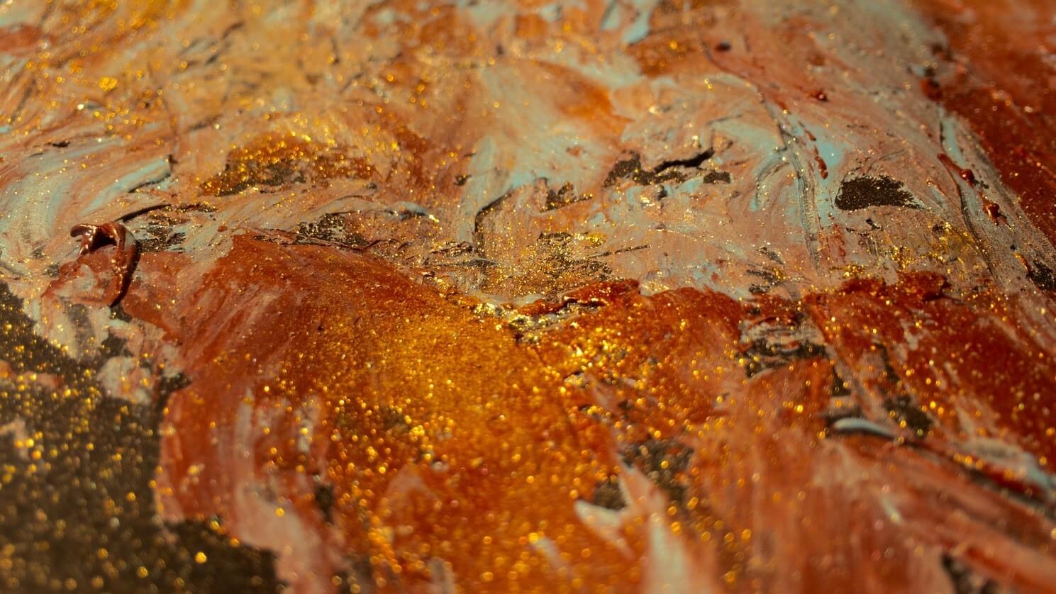 gold coral painting